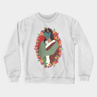 Hannya Lady Flower Garland Crewneck Sweatshirt